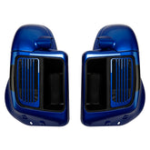 HR3 Candy Cobalt / Indigo Ink Vented Lower Fairing Kit For Harley Touring Models 2014-2023 (Fits water cooled models)